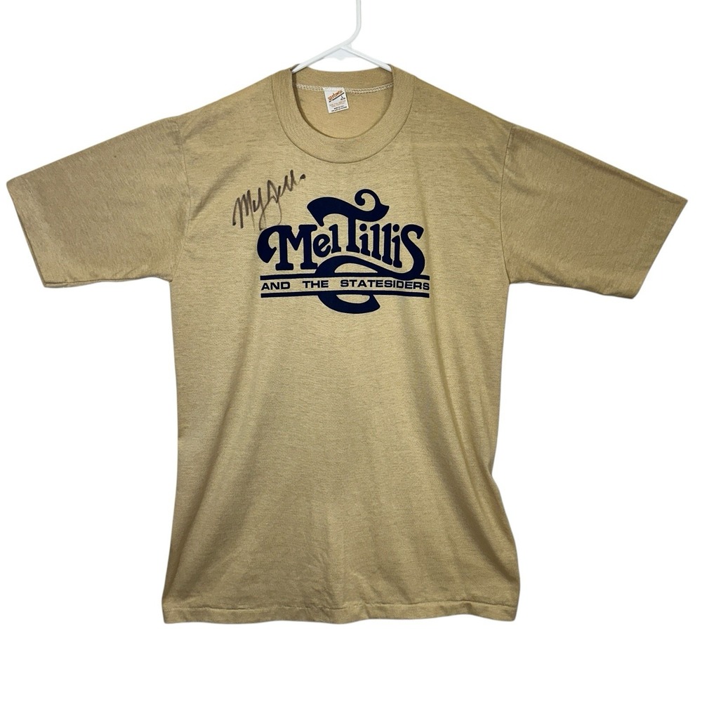 Vintage Mel Tillis & The Statesiders T-Shirt L Single Stitch USA Signed 70s 80s